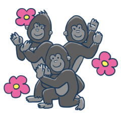 [LINEスタンプ] にこにこ笑顔のゴリラ2