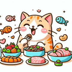 [LINEスタンプ] ☆猫×料理のラインスタンプ第四弾！☆