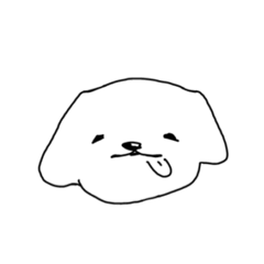 [LINEスタンプ] 表情が硬めな白い犬、表犬