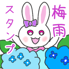 [LINEスタンプ] うさぎのみぃみの梅雨