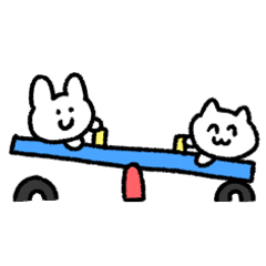 [LINEスタンプ] ねこさんとうさぎさんのスタンプ