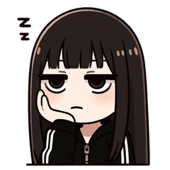 [LINEスタンプ] ジト目の黒髪少女