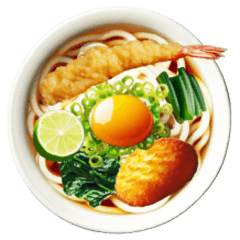 [LINEスタンプ] うどんそばラーメンに具を盛ろう