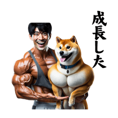 [LINEスタンプ] 筋肉マッチョと柴犬のトレーニングスタンプ