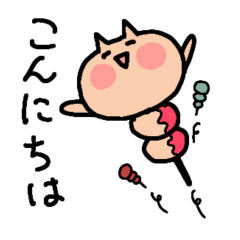 [LINEスタンプ] 金太郎をつけたねこのかわいいスタンプ