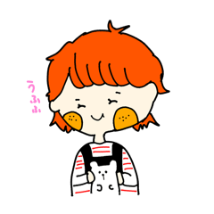 [LINEスタンプ] オレンジ髪の少女