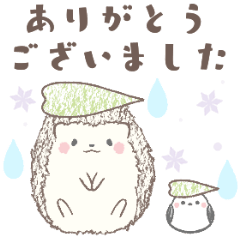 [LINEスタンプ] ハリネズミとシマエナガ＊雨の日