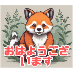 [LINEスタンプ] 可愛いキツネパンダスタンプの画像（メイン）