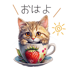 [LINEスタンプ] 猫とスイーツのかわいい癒し系スタンプ