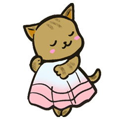 [LINEスタンプ] 乙女な猫とドレス