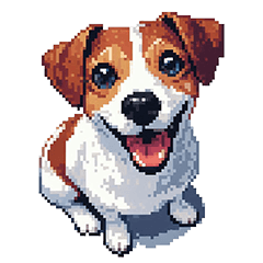 [LINEスタンプ] ドット絵 ジャックラッセルテリア 40種