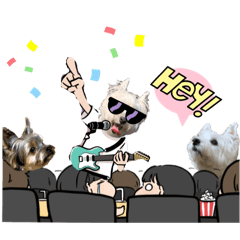[LINEスタンプ] ずっと仲良しウェスティとヨーキー