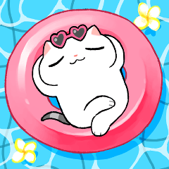 [LINEスタンプ] ねこちゃんのエンジョイサマー！