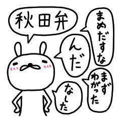 [LINEスタンプ] 秋田弁めんけーウサギの吹き出しスタンプ