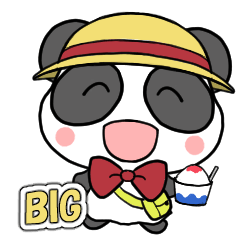 [LINEスタンプ] りぼんのパンダ8（楽しい夏編・BIG）