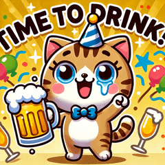 [LINEスタンプ] ビール猫ちゃん