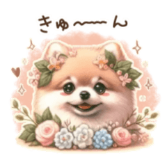 [LINEスタンプ] ふんわり♡花ポメのやさしい言葉スタンプ