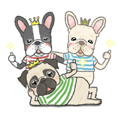 [LINEスタンプ] ぺちゃ犬‘s ☆毎日使える☆