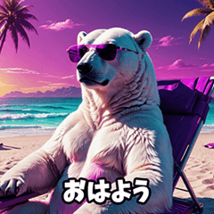 [LINEスタンプ] 夏を楽しむシロクマ