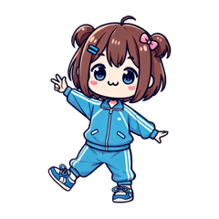 [LINEスタンプ] ジャージ愛の女子たちの画像（メイン）