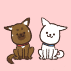 [LINEスタンプ] 2匹のなかよしわんこ