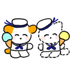 [LINEスタンプ] いぬくんとねこちゃんお友だちスタンプ-夏-