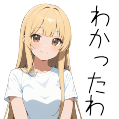 [LINEスタンプ] 可愛い金髪白シャツ女子毎日使えるスタンプ