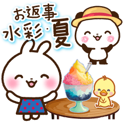 [LINEスタンプ] いろんなお返事♡水彩・夏スタンプ