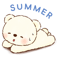 [LINEスタンプ] ゆるだら♪夏のもこもこくまさん