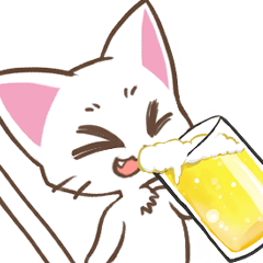 [LINEスタンプ] 組み合わせてビールが飲めるしろねこちゃん