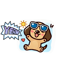 [LINEスタンプ] ダックス☆ワンだふるな夏休み