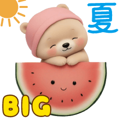 [LINEスタンプ] こぐまとスイカ 夏を感じる思いやりBIG