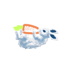 [LINEスタンプ] Cute Rabbit Cloud