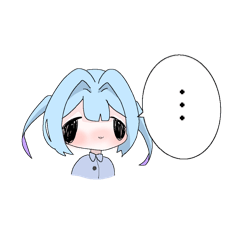 [LINEスタンプ] 水色女子っぽい