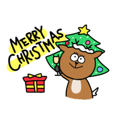 [LINEスタンプ] 奈良の鹿とクリスマス