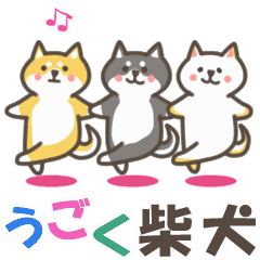 [LINEスタンプ] 動く柴犬～赤・黒・白柴～