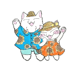 [LINEスタンプ] にゃ美と愉快な仲間達ほぼ夏編