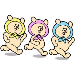 [LINEスタンプ] ほっかむりクマさん