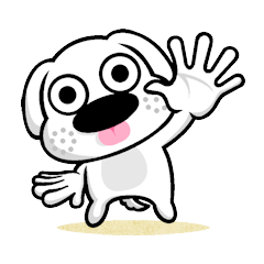 [LINEスタンプ] ちょっと控えめな犬の画像（メイン）