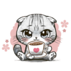 [LINEスタンプ] キラキラおめめの猫♡毎日使える