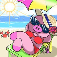 [LINEスタンプ] かーとん、夏の美容大作戦