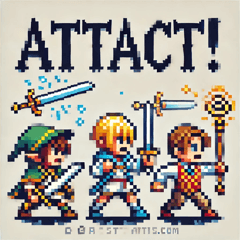 [LINEスタンプ] RPG風のドット絵