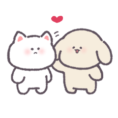 [LINEスタンプ] いぬとねこだよ