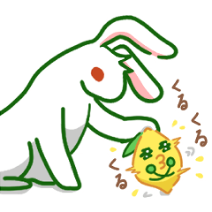 [LINEスタンプ] のんびりウサギとハジけるレモン