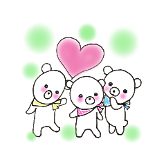 [LINEスタンプ] 三つ子くまちゃん〜Simple version〜