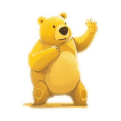 [LINEスタンプ] Yellow fluffy bearの画像（メイン）