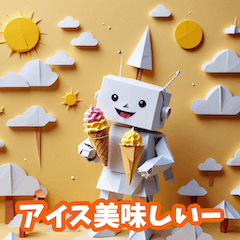 [LINEスタンプ] 夏を楽しむ可愛いロボットたち！