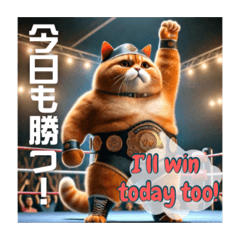 [LINEスタンプ] THE CAT•He is a professional wrestler