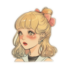 [LINEスタンプ] Grumpy retro girls ②の画像（メイン）