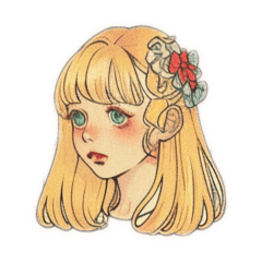 [LINEスタンプ] Grumpy retro girlsの画像（メイン）